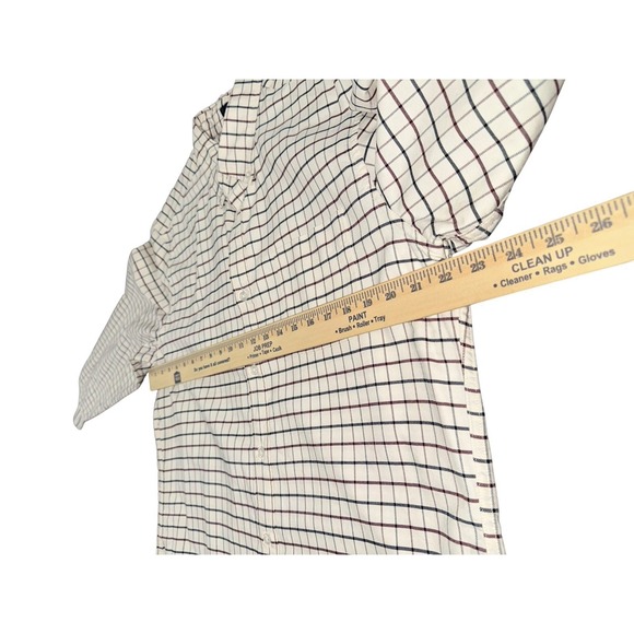 J. Crew Shirt Flex‎ Oxford MENS LARGE SLIM PRE-OWNED CHECK 100% COTTON OFF-WHITE - Picture 7 of 9